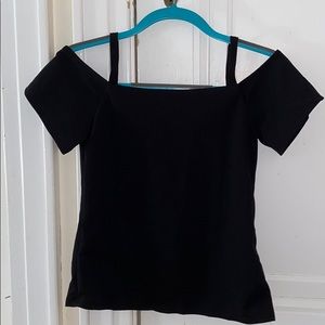 BAR III Off the Shoulder Black Top XS